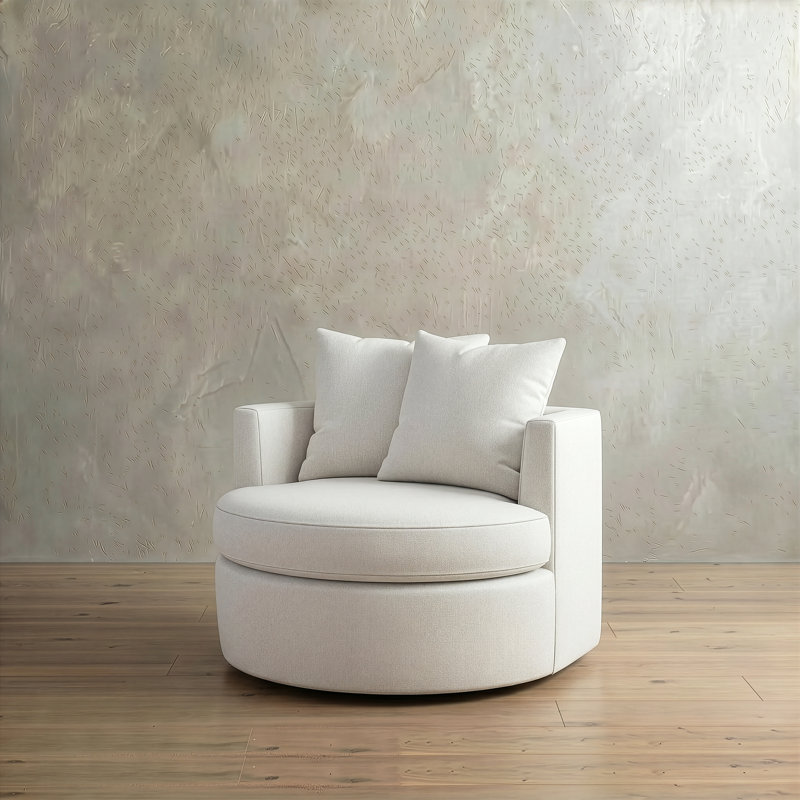 Fauteuil rembourré pivotant Dara Harlow, Sépia Johnlinen