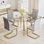 Table circulaire moderne en verre trempé transparent avec pieds en métal doré pour une utilisation polyvalente dans la cuisine, la salle à manger et le salon