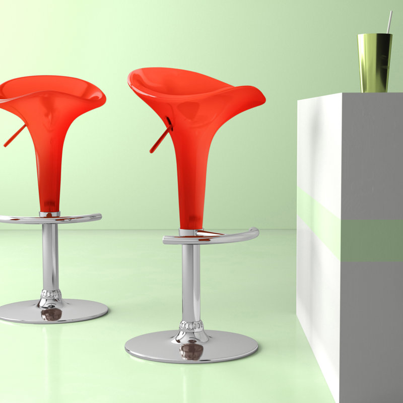 Gibbons Swivel Adjustable Height Bar Stool, Orange