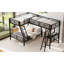 Lit superposé avec lit mezzanine attaché, avec bureau, métal