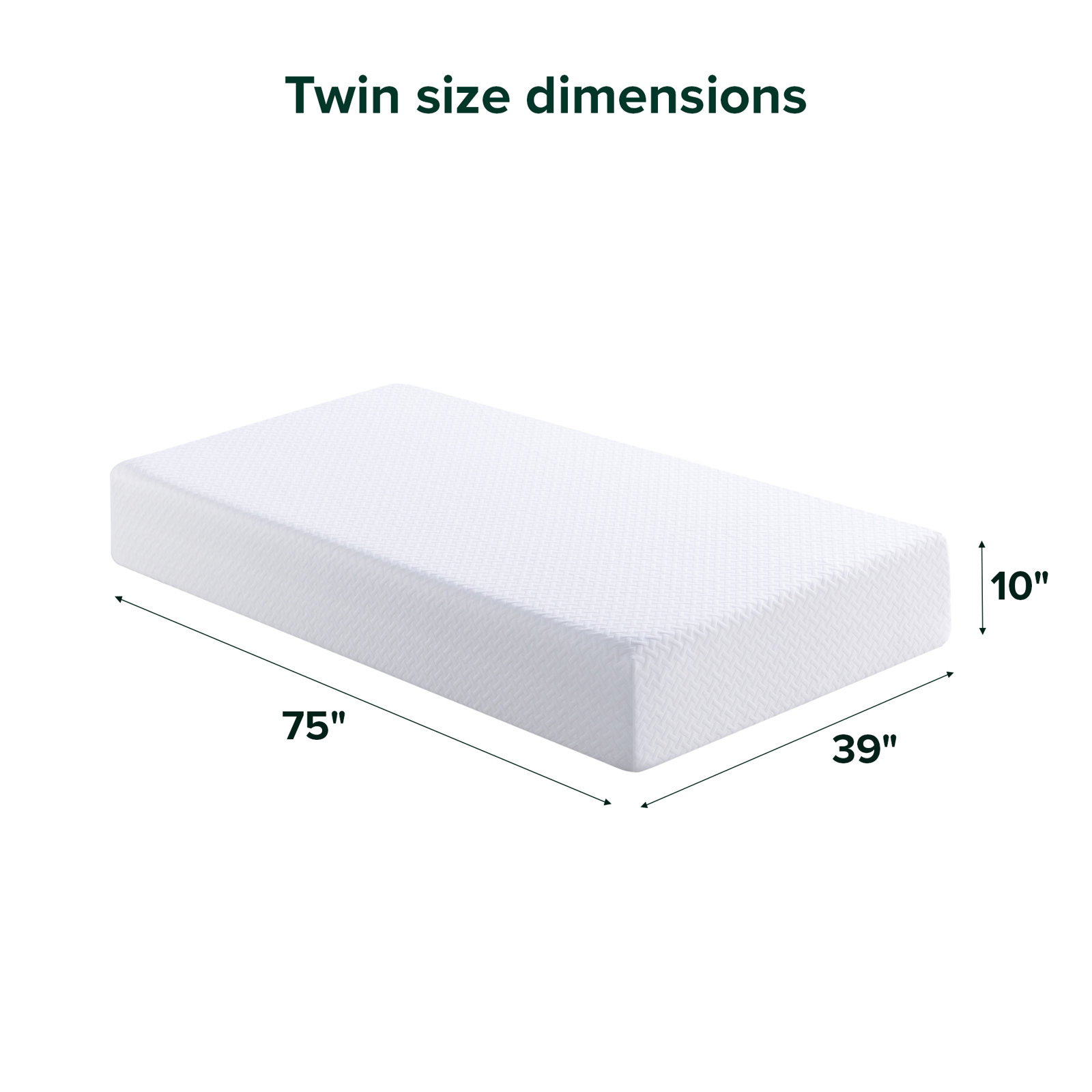 Sleep by Wayfair™ 6"/8"/10"/12" Firm Gel Memory Foam Mattress , Twin, 10"