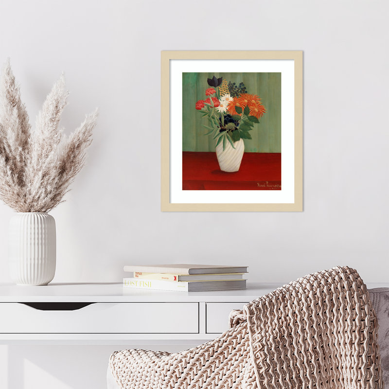 "Bouquet de fleurs" par Henri Rousseau, Brun, H 17 po x l 15 po x P 1 po