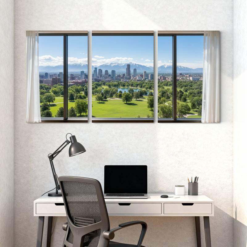 Ensemble de 3 impressions d'art sur toile, paysages et paysages urbains, H 36 po x l 72 po