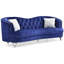 Velours bleu profond touffeté - Bijou G750-s avec pieds de canapé confortables