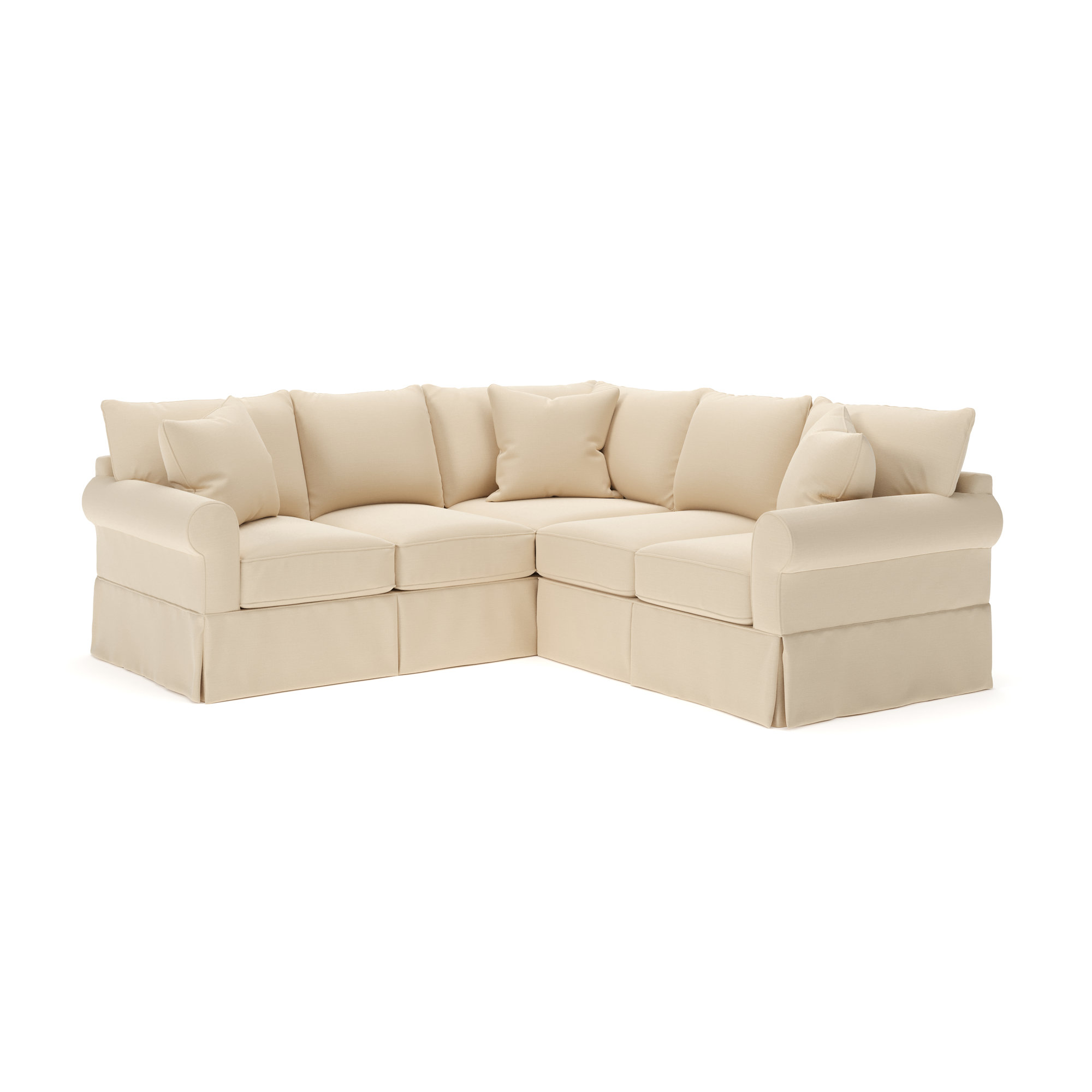 Amari Upholstered L-Sectional, Left Hand Facing, Canvas Flax Sunbrella® Canvas