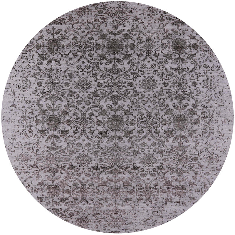 Tapis 100% moderne 2548 de style Mid-Century lavable à la machine, Rond 5 pi