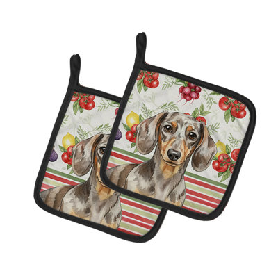 Paire de supports à casseroles Dapple Dachshund