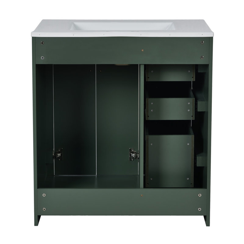 Meuble-lavabo 30 po avec lavabo en céramique, Vert