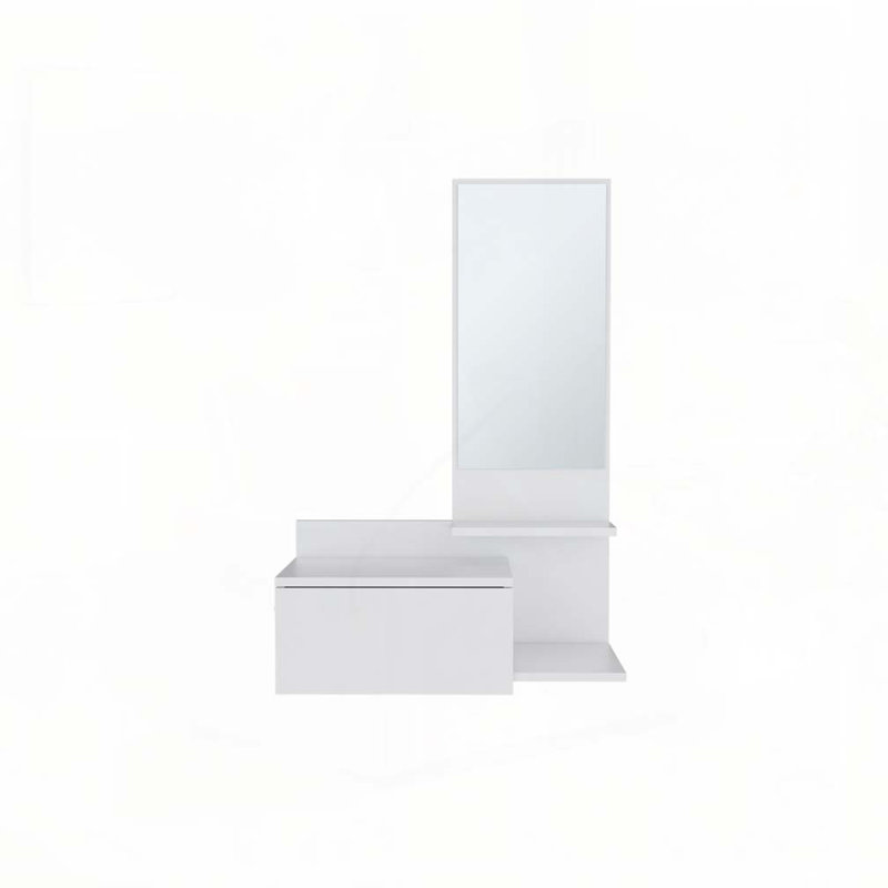 Console à miroir 3 tiroirs Vienna, Blanc