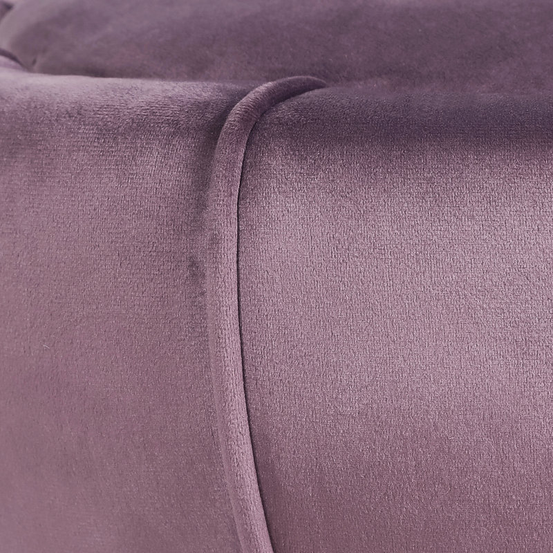 Gwendalin 16.1" Wide Velvet Standard Ottoman, Purple