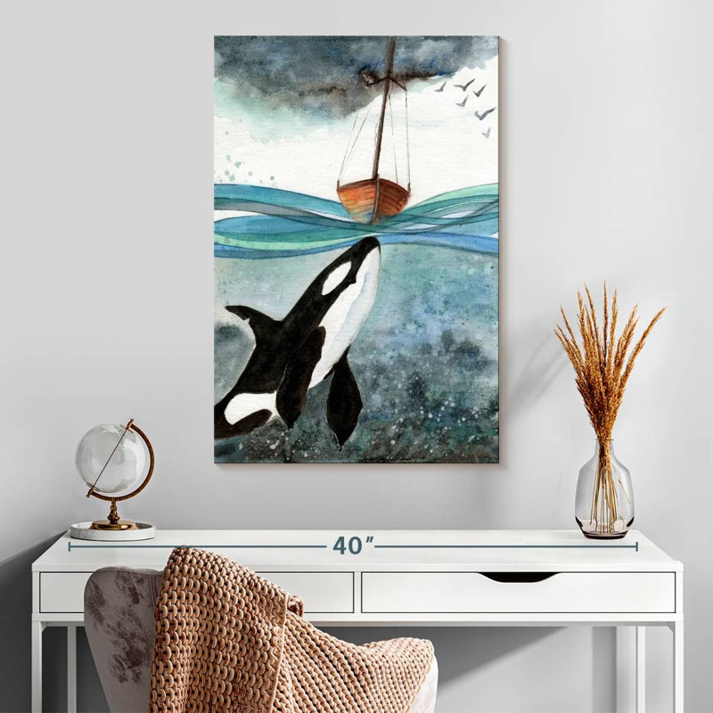 Brampt Whale Under Boat, 30" H x 20" W