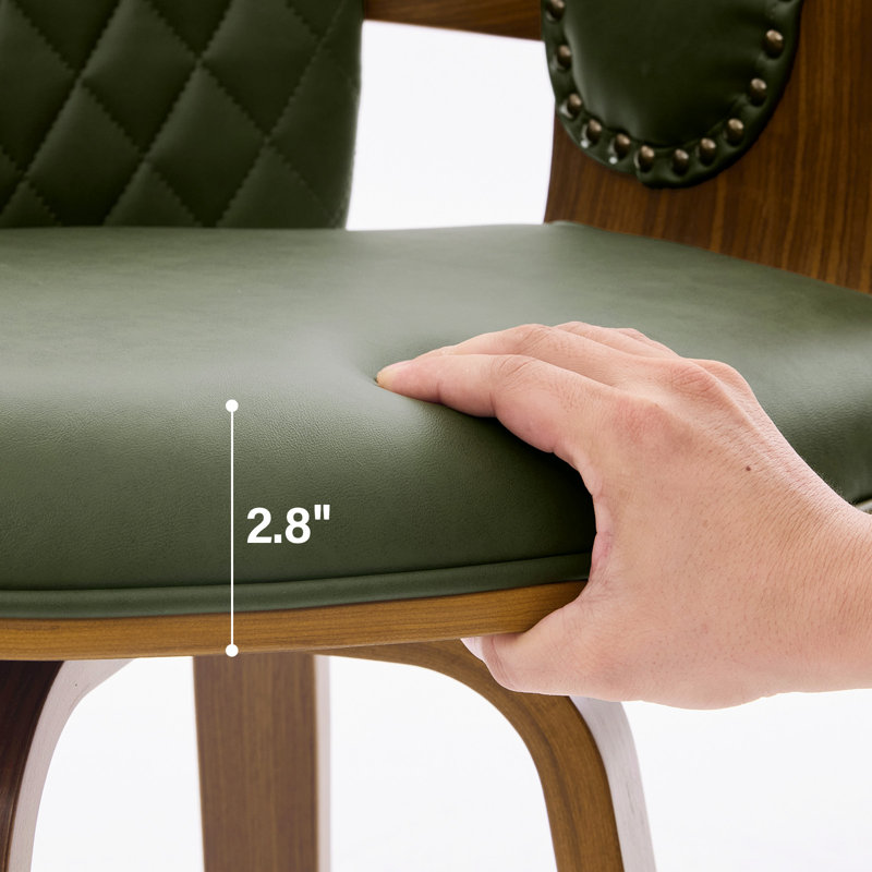 Modern Upholstered Swivel Counter Height Bar Stool, Green