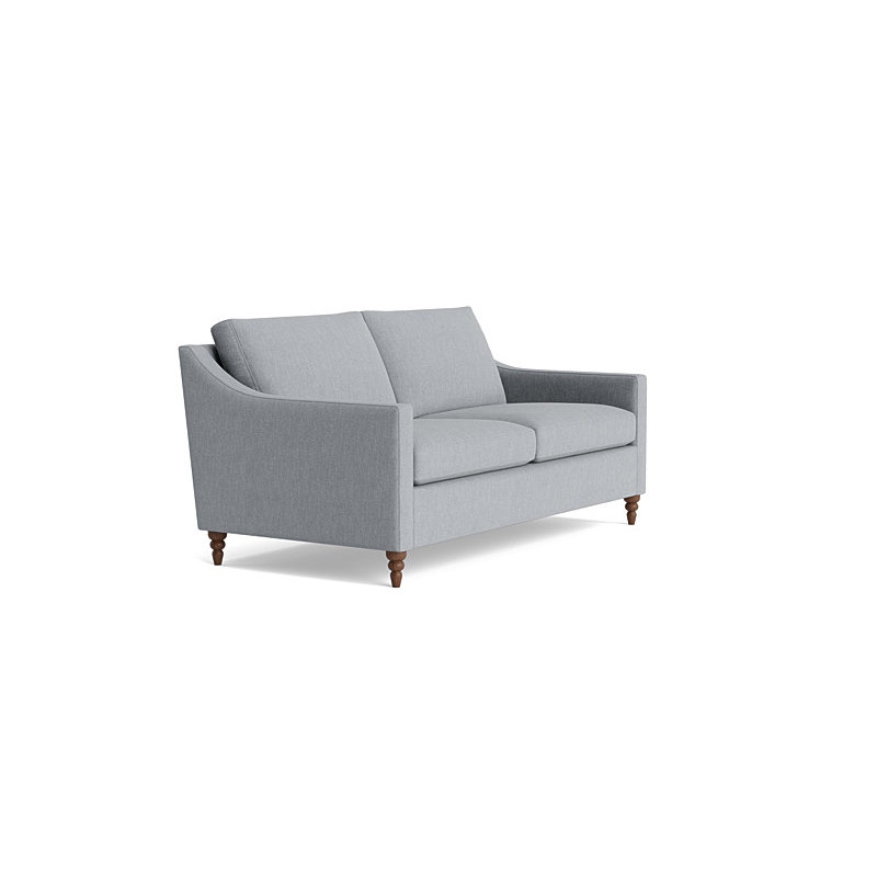 Vera Loveseat (70"), Walnut Finish (Turned), Performance Weave - Zinc