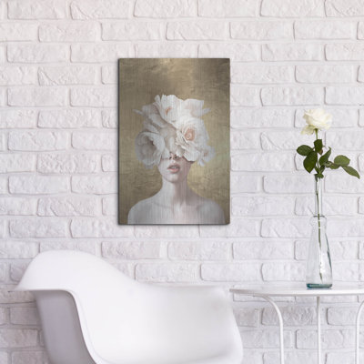 Art mural en métal Latitude Run® «Pink Flower Lady» par Svetlana Aleynikova