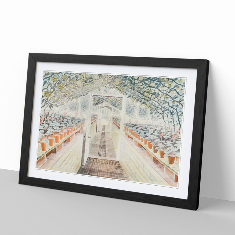 Greenhouse by Eric Ravilious - Framed Print, 27cm H x 36cm W x 2cm D, Black Framed