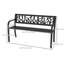Banc de jardin 49 po avec siège à lattes pour la cour, noir