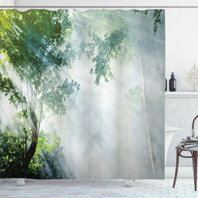Shower Curtain with Hooks Included