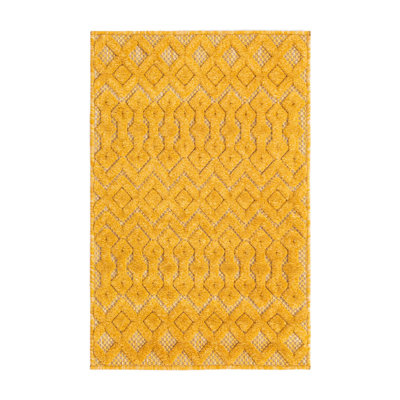 Tapis intérieur / extérieur jaune Gritton