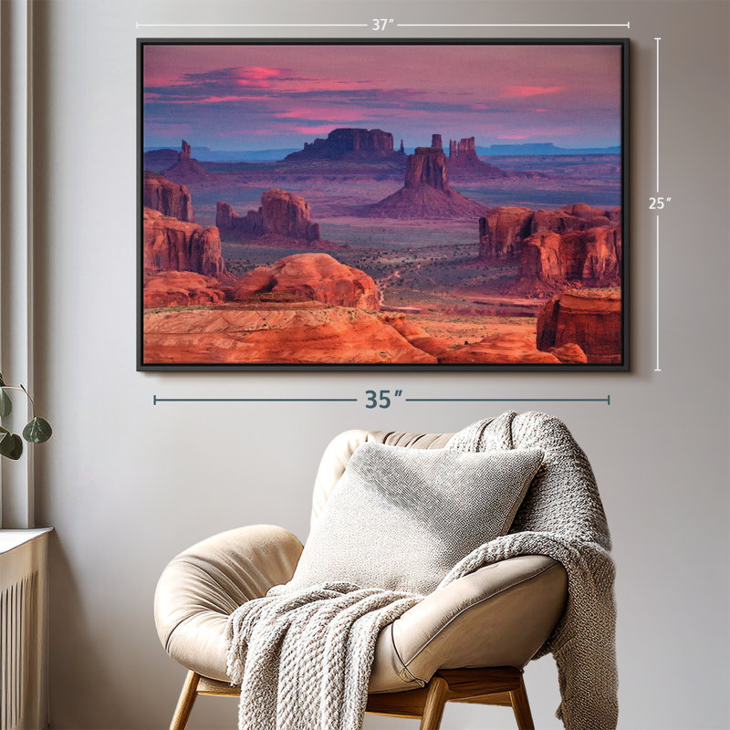 «Monument Valley Desert Landscape Wall Art», H 25 po x l 37 po