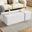 Table basse extensible de 47,2 po à 72,7 po, table basse multifonctionnelle avec finition ultrabrillante, table basse avec 2 espaces de rangement cachés et 2 tiroirs pour le salon