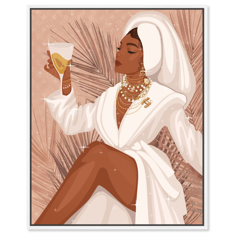 Absolute Fab Girl - Impression sur toile, Toile avec cadre flottant blanc, H 46 po x l 37 po
