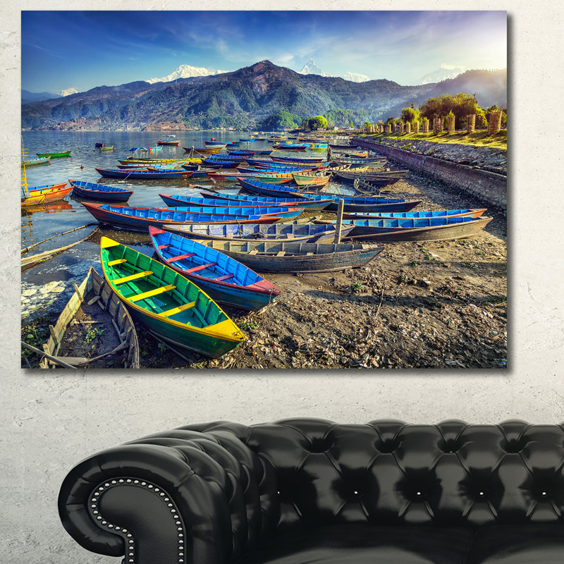 « Colorful boats »-impression, H 30 po x l 40 po x 1,5 po, Toile tendue