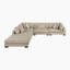  Canapé modulaire moderne 135 po avec tissu en microfibre Brinsley, repose-pieds inclus et 6 coussins-823386633