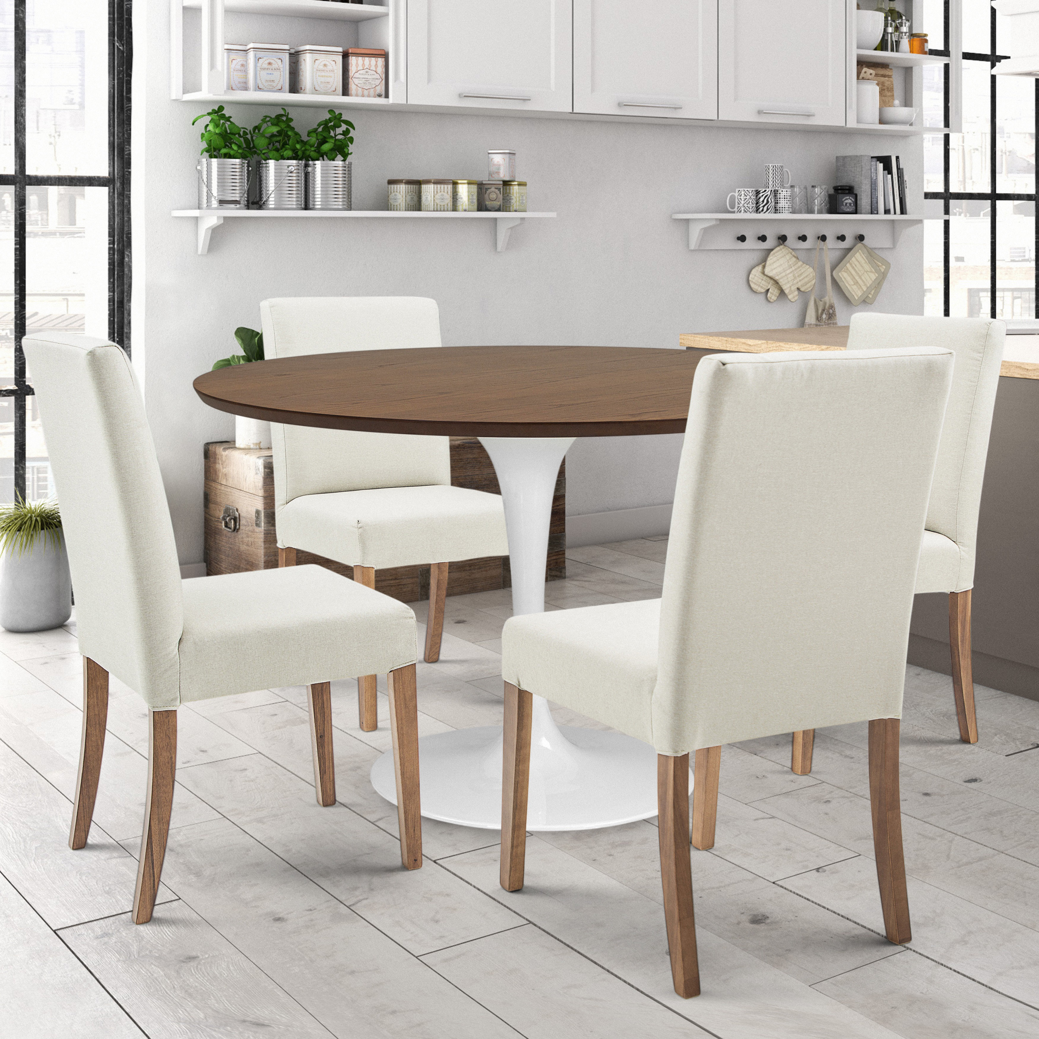 Ashwell oak veneer online table & 4 chairs