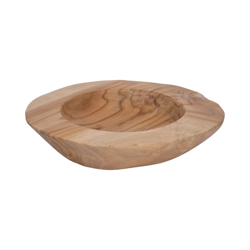 Handcrafted Earthy Paulownia Wood Decorative Bowl Set - 19.8"