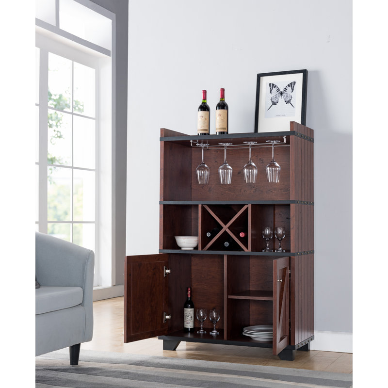 Étagère de boulanger standard avec rangement pour verres à vin 31,25 po Rocco