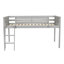 Lit mezzanine simple bas avec bois, gris. Et fiable. Pas de sommier tapissier. Gris facile à assembler. Solide et cadre. Barrières de sécurité complètes sécuritaires. À assembler. 76 po x 39,3 po. 44,5 po-979841460-979841459