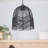 10"W Amher 1-Light Black Rattan Pendant Light