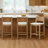 Woven Faux Suede Counter Height Stool with Solid Wood Legs（set of 2）-593538939