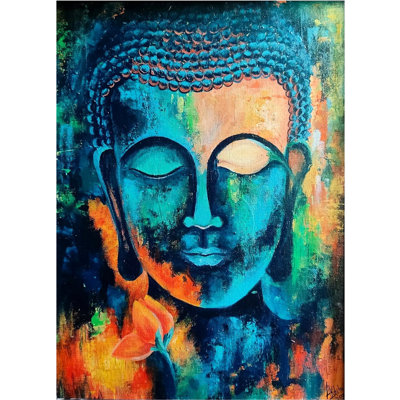 Bouddha multicolore | Acrylique sur toile | Akshita Makhja