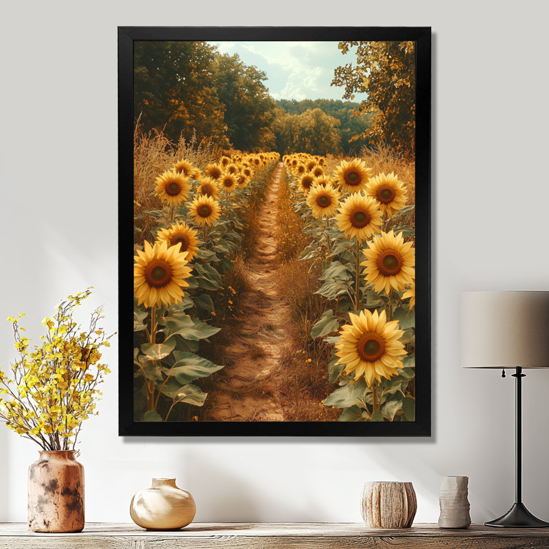 Dubeck - Décoration murale florale, H 40 po x l 30 po, Reproduction encadrée d'une seule photo, Noir