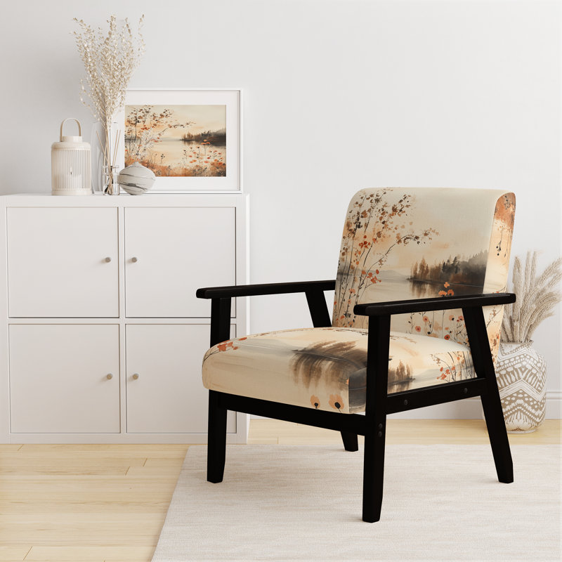 Fauteuil Wildflowers - fauteuil rouge Wildflowers Lake Horizon, Black Square Arms