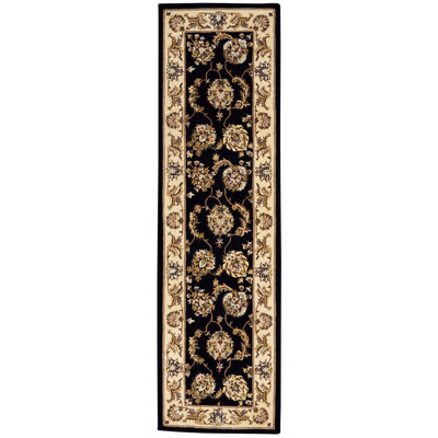 Tapis noir / brun en laine touffeté à la main Oberry