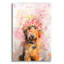 Art mural en verre épique «Flower Crown Goldendoodle 2» par Furbaby Affiliates-756998978