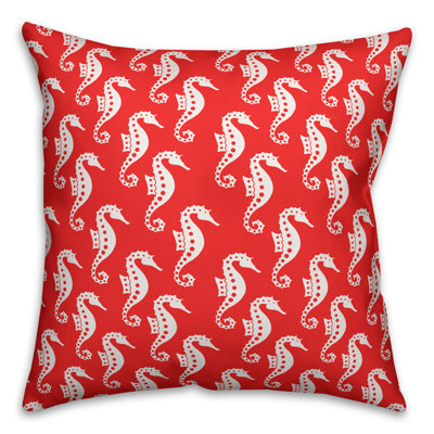Coussin décoratif à motif corail et hippocampe Steinman