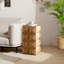 Table basse rétro en sapin avec relief 3D - sans assemblage, charge de 220 lb pour le salon-1285646625