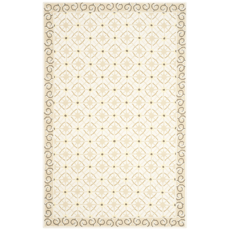 Wykoff Hand Hooked Cotton Pile Oriental Rug, Rectangle 7'9" x 9'9"