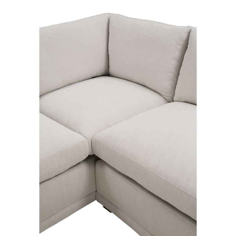 Sylvie Sectional, Cream Cotton Blend