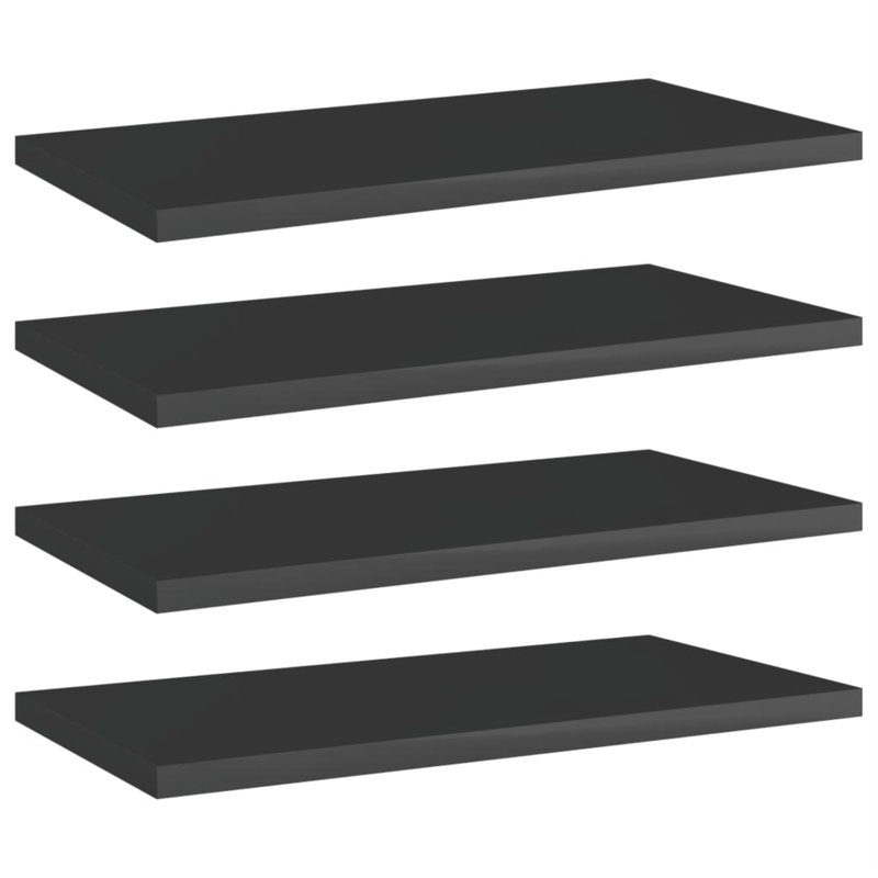Tablettes flottantes étagères murales, Noir très lustré, H 0,6 po x l 15,7 po x P 7,9 po