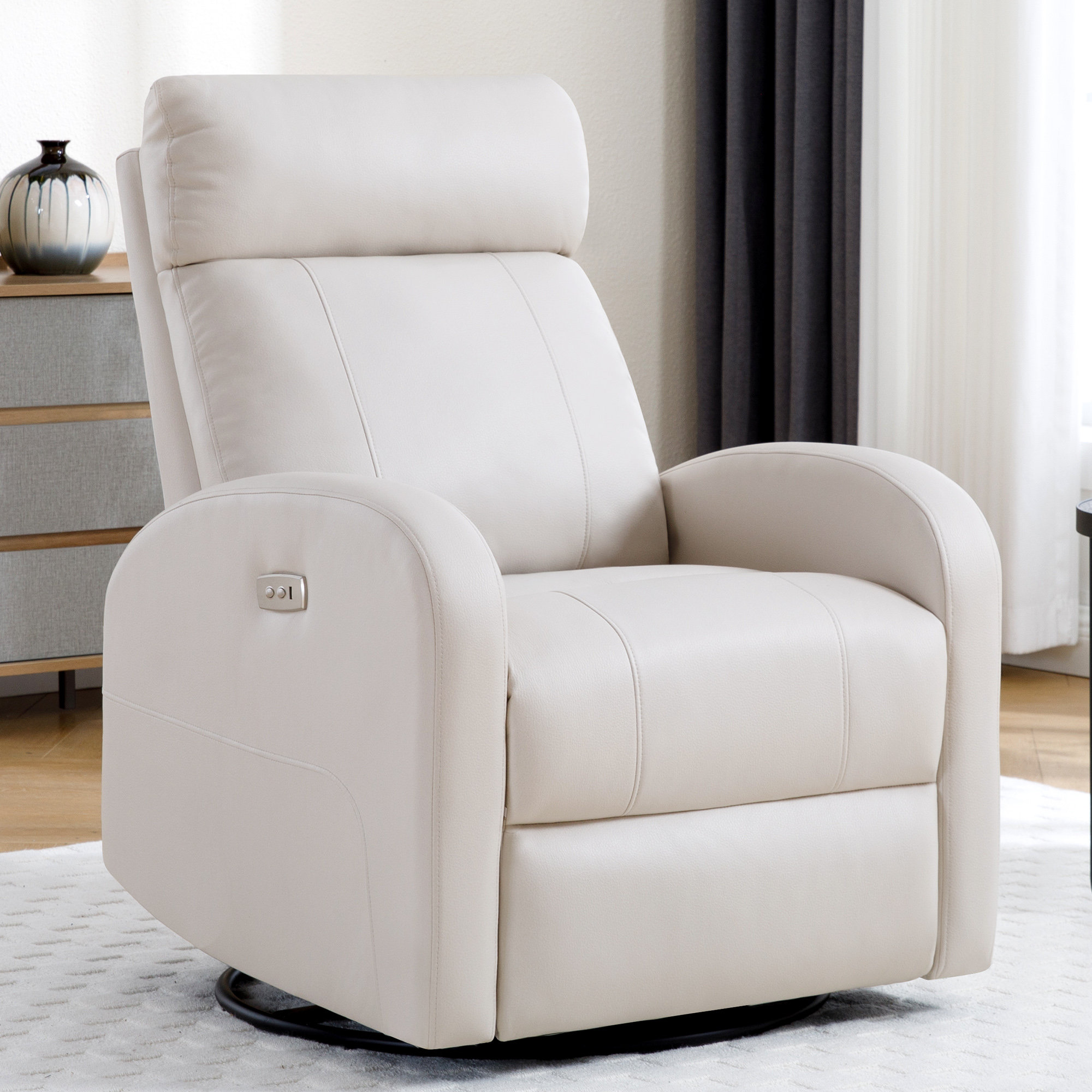 Wayfair Swivel Rocker Latitude Run® Laylana 30.3''Power Swivel Rocker Recliner Chair ...
