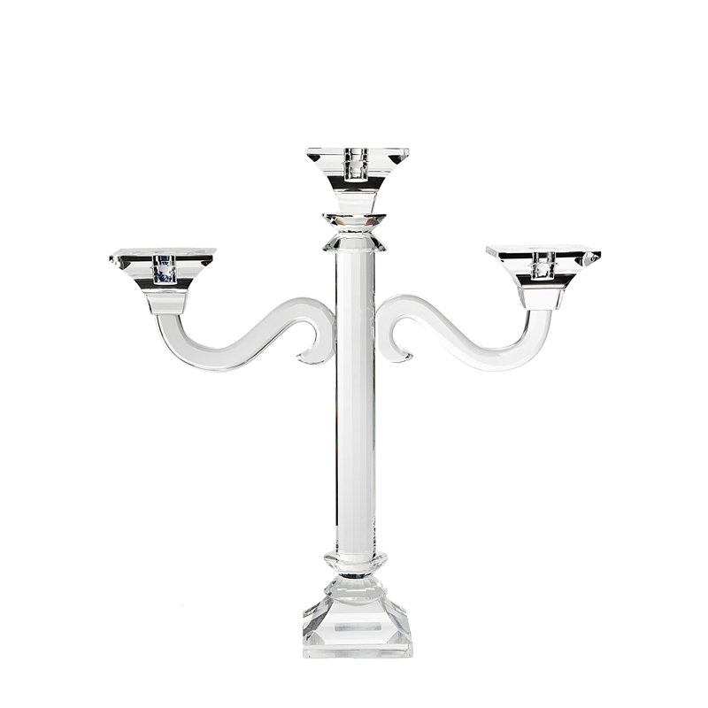 18'' H Lead Free Crystal Tabletop Candelabra