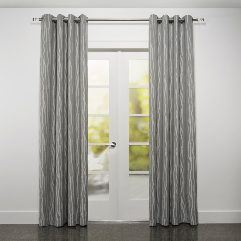 Naleea Semi Sheer Curtain Single Panel, Gray