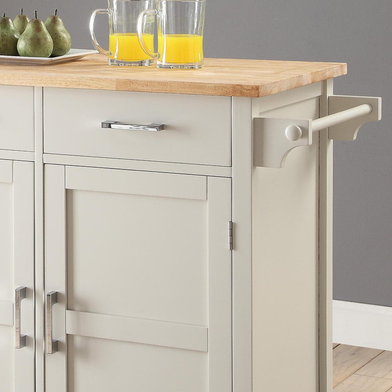 Moorman Wood Kitchen Cart, Off-White