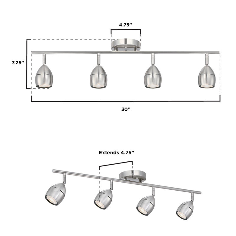 Westinghouse Borgata Brushed Nickel 4-Light LED Pendant Light