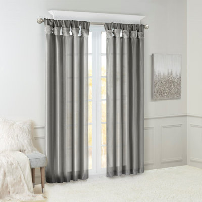 Madison Park Emilia Charcoal Twist Tab Curtain