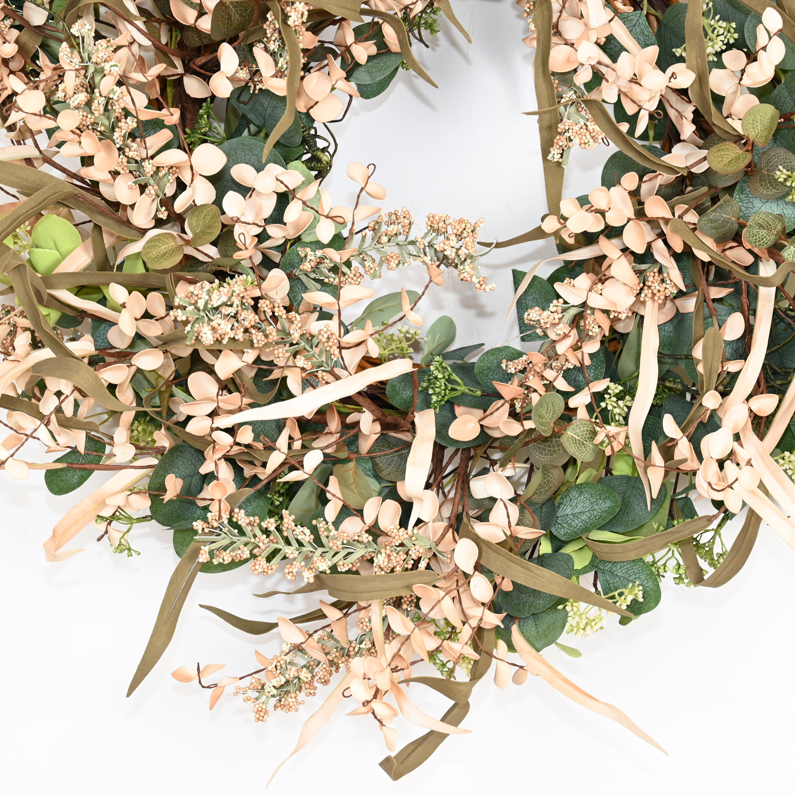 28" Artificial Rustic Fall Thanksgiving Day Harvest Blossom Cluster Foliage Berry Front Door Wreath